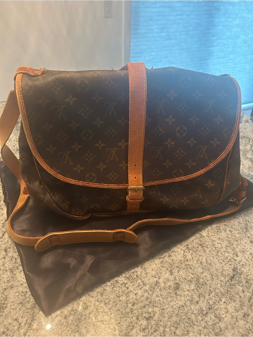Vintage 1999 Louis Vuitton Saumer 30  Dual Compartment Saddlebag with COA - Picture 9 of 12